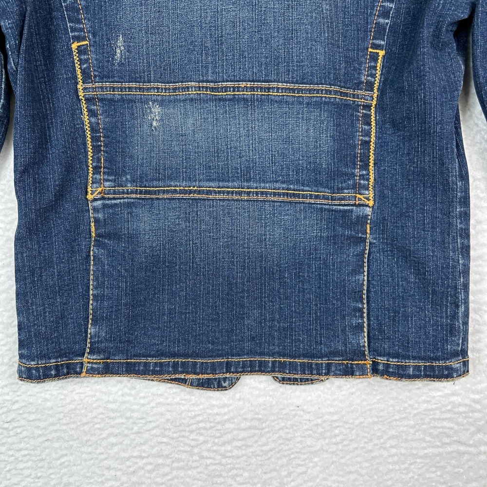 NWT ROCAWEAR Denim Blue Jean Jacket Embroidered Logo Y2K Women's Large - Picture 9 of 13